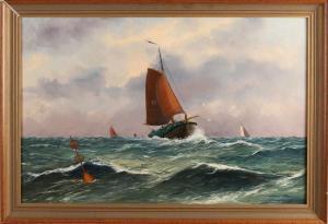 JAARSMA Haaike Abraham 1881-1970,Texel botter at sea,Twents Veilinghuis NL 2020-10-22