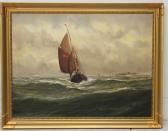 JAARSMA Haaike Abraham 1881-1970,Vissersboot de 'GR1069' op volle zee,Venduehuis NL 2015-10-07
