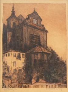 JABLCZYNSKI Feliks 1865-1928,Kościół Św. Anny,1915,Sopocki Dom Aukcjny PL 2021-10-06