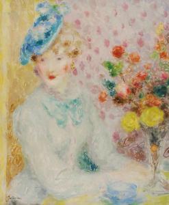 JABLONSKI Mieszko 1892-1965,Portret kobiety z kwiatami,Rempex PL 2015-12-16