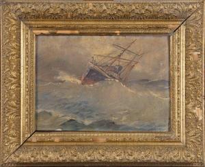 JABONNEAU Albert 1800-1900,Marine par gros Temps,Galerie Moderne BE 2017-04-25