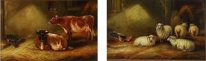 JACKSON Albert Edward 1873-1952,Two barn interiors with sheep and cows,Bruun Rasmussen DK 2021-05-31