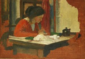 JACKSON Francis Ernest 1872-1945,A WOMAN SEATED AT A DESK,Sworders GB 2018-07-11