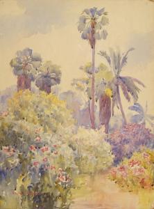 JACKSON Lesley, Leslie E 1867-1958,Tropical island scene,Eldred's US 2006-08-03