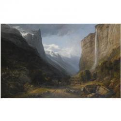 JACKSON Samuel 1794-1869,FALL OF STAUBACH FALLS, LAUTERBRUNNET, SWITZERLAND,Sotheby's GB 2009-03-25