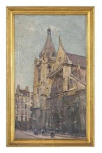 JACOB Germain 1800-1900,Eglise Saint-Severin, Rive Gauche, Paris,1923,New Orleans Auction 2022-01-29