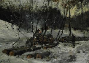 JACOB Julius II,fäller im winterlichen Tiergarten,1900,Scheublein Art & Auktionen 2021-02-05