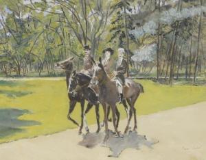 JACOB Max 1876-1944,Promenade à cheval dans le parc,Gros-Delettrez FR 2024-04-16