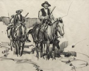 JACOB Ned 1938,Cowboys on Horseback,Hindman US 2023-11-02
