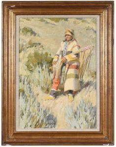 JACOB Ned 1938,Crow Watcher,1978,Brunk Auctions US 2024-03-08