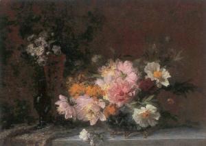 JACOB S'Adrienne Jacqueline 1859-1920,still life with flowers,1891,Sotheby's GB 2001-06-28