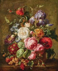JACOBBER Moise 1786-1863,A Rich Bouquet of Flowers with Roses,Palais Dorotheum AT 2024-04-25