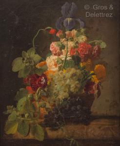 JACOBBER Moise 1786-1863,Le panier de fleurs et de fruits,Gros-Delettrez FR 2022-04-22