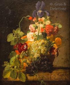 JACOBBER Moise 1786-1863,Le panier de fleurs et de fruits,Gros-Delettrez FR 2020-03-11