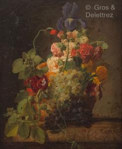 JACOBBER Moise 1786-1863,Le panier de fleurs et de fruits,1810,Gros-Delettrez FR 2023-04-04