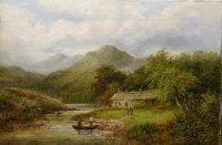 JACOBI A.A,Figures in a mountainous river landscape,1888,Halls GB 2009-05-01