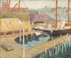 JACOBS Hobart B 1851-1935,Dock scene,Eldred's US 2014-04-05