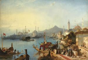 JACOBS Jacob Albrecht M. 1812-1879,THE ARRIVAL OF SULTAN ABDÜLMECID AT THE NUSRETIYE,1842,Sotheby's 2015-04-21