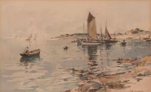 JACOBS Paul Emil 1802-1866,Coastal scene with fishing boats,Keys GB 2017-11-30