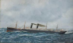 JACOBSEN Antonio Nicolo G. 1850-1921,Kroonland in Rough Seas,1905,William Doyle US 2024-02-09