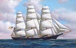 JACOBSEN Antonio Nicolo G. 1850-1921,The American clipper ship Flying Cloud at seaunde,1913,Bonhams 2010-04-14