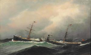 JACOBSEN Antonio Nicolo G. 1850-1921,The Angers in a Swell,1883,Christie's GB 2013-09-25