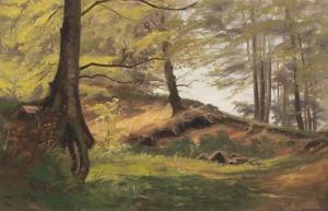 JACOBSEN August 1868-1955,Forest scenery,Bruun Rasmussen DK 2018-10-15