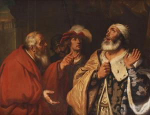 JACOBSZ Lambert 1598-1636,King David rebuked by the prophet Nathan,Bukowskis SE 2018-06-07