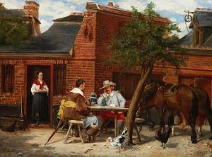 JACOMIN Alfred Louis Vigny 1842-1913,Cavaliers seated outside a tavern,Bonhams GB 2010-05-31