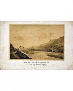 JACOTTET Jean,Pont Suspendu en Chaines de Fer Sur Le Drac près d,1828,Artprecium 2020-07-10