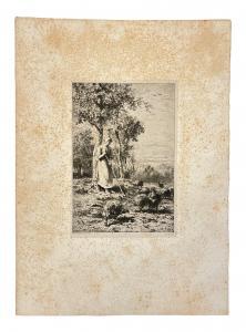 JACQUE Charles Emile 1813-1894,La Gardeuse de Dindons,Dams Casa d'Aste IT 2024-02-15