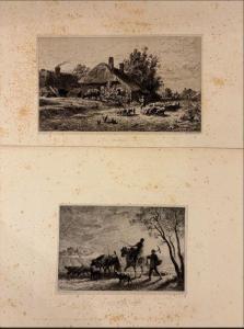 JACQUE Charles Emile 1813-1894,Le Hameau; Le Retour Des Champs,Dams Casa d'Aste IT 2024-02-15