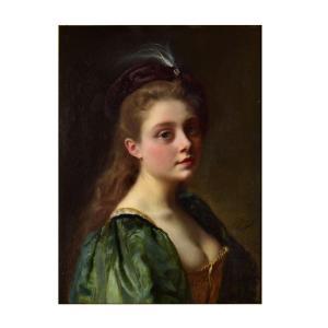 JACQUET Gustave Jean 1846-1909,Lovely Maiden,Kodner Galleries US 2023-07-19