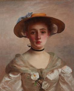 JACQUET Gustave Jean 1846-1909,Portrait of a Young Woman,Sotheby's GB 2023-10-06