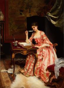 JACQUET Gustave Jean 1846-1909,The love letter,1883,Sotheby's GB 2023-09-20