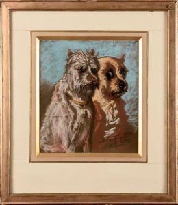 JADIN Louis Godefroy 1805-1882,Portrait de deux chiens,Osenat FR 2020-03-15