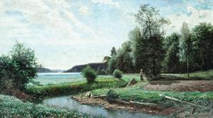 JAENSSON Carl Wilhelm 1853-1931,La râu,1882,Artmark RO 2018-09-25