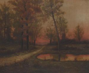 JAKOB William,Landscape with sunrise and a pond,1912,Aspire Auction US 2016-05-28