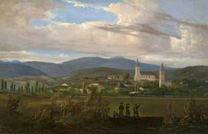 JAKOBEY Karoly 1825-1891,Tokaj Lanscape with Locomotive (Tarcal),1859,Kieselbach HU 2019-05-20