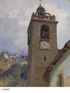 JAKUNCIKOVA Maria Vasil'evna 1870-1902,Le clocher de l'église de Champéry (illustrated);,Christie's 2013-11-25