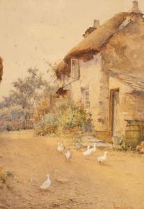 JAMES Harry E. 1870-1920,Geese by a Cottage,Simon Chorley Art & Antiques GB 2022-03-22