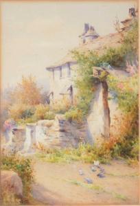 JAMES Harry E. 1870-1920,Pigeons by a cottage,Gilding's GB 2021-11-30