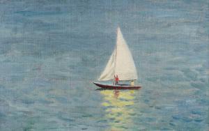 JAMESON Frank 1899-1968,Two figures sailing in calm water,Tennant's GB 2022-09-16