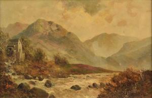JAMIESON Frances E 1895-1950,Highland Landscape with mill,Halls GB 2024-02-07