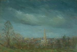 JAMIESON Peter 1945,Landscape with Norwich Cathedral,Halls GB 2020-10-07