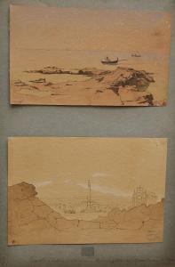 JAMOIS Edmond Victor 1876-1975,Deux études de paysages sur le même montage : Une ,EVE FR 2023-07-13