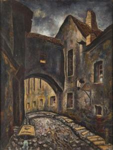 Jamontt Bronisław 1886-1957,Street in a Jewish Quarter - Vilnius,1928,Desa Unicum PL 2017-12-14