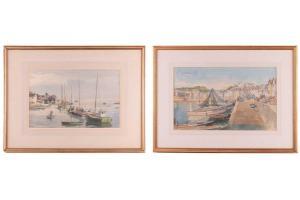 JANES Norman Thomas 1892-1980,'Tréboul', boats a quayside,Dawson's Auctioneers GB 2023-04-27