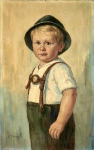 JANIGK Alfred,Dreiviertel-Portrait eines kleinen Jungen in Tracht,Zeller DE 2024-04-04