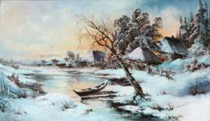 JANKOV M,Russian winterday near a village,Bruun Rasmussen DK 2017-06-12